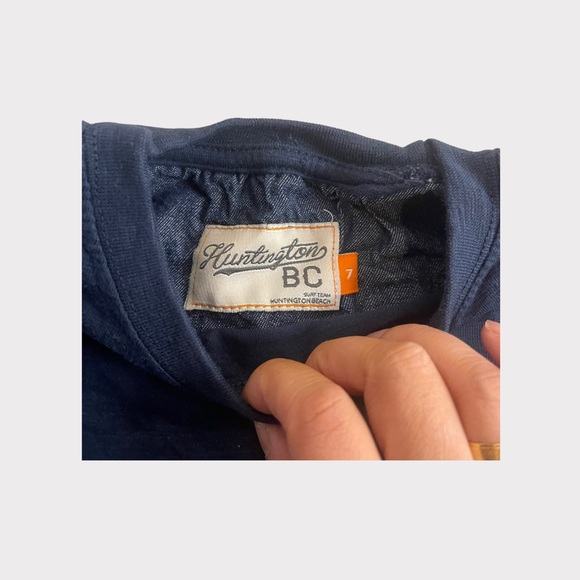 Huntington BC Dinosaur Paint Splatter Blue Tee - Picture 2 of 3